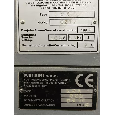 PONCEUSE LONGUE BANDE BINI L93 - 2400 MM