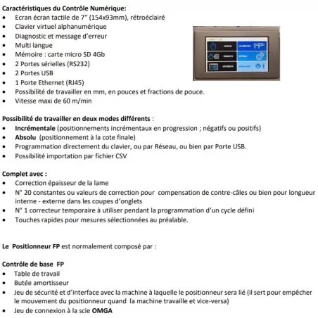 BUTEE POSITIONNEUR A CONTROLE NUMERIQUE GAUCHE - FP3000 SX TN OMGA