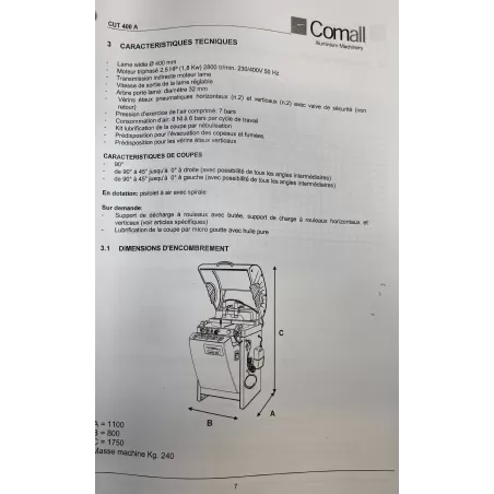 SCIE RADIALE ALU - COMALL CUT400A